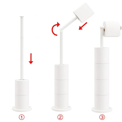 Piantana porta rotolo da terra con vano scorta per bagno da terra