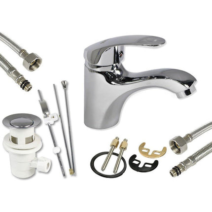 Rubinetto per lavabo da bagno  in ottone cromato modello Napoli