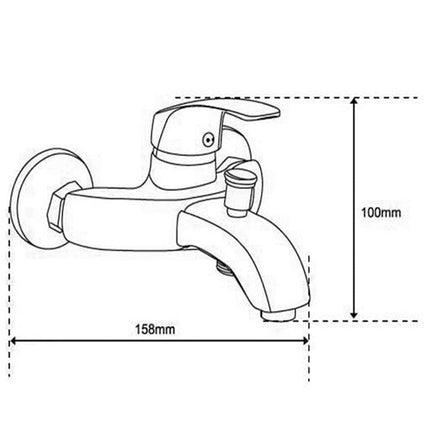 Rubinetto per vasca da bagno a parete in ottone cromato modello Napoli
