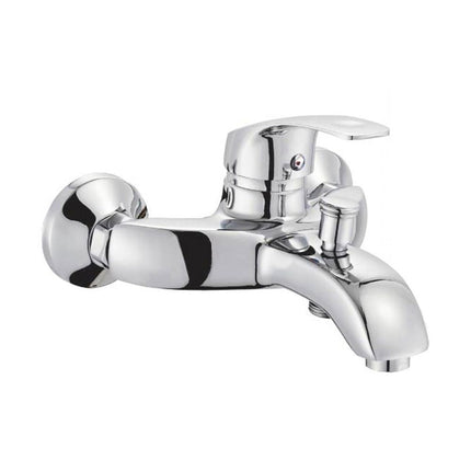 Rubinetto per vasca da bagno a parete in ottone cromato modello Napoli