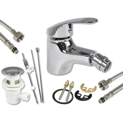 Rubinetto per bidet da bagno in ottone cromato modello Napoli