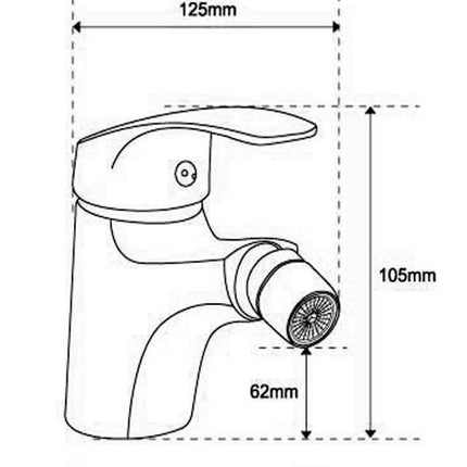 Rubinetto per bidet da bagno in ottone cromato modello Napoli
