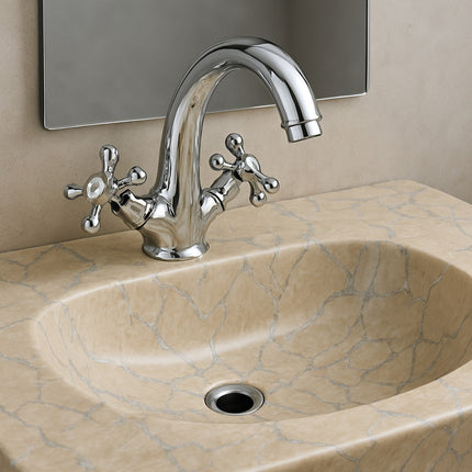 Rubinetto lavabo due manopole miscelatore da bagno modello Roma enzoled