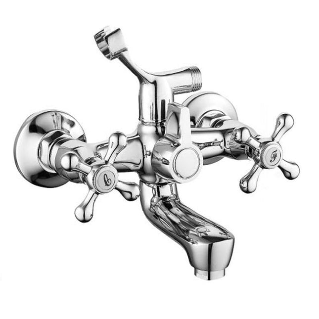 Rubinetto a parete per vasca da bagno ottone cromato modello Roma