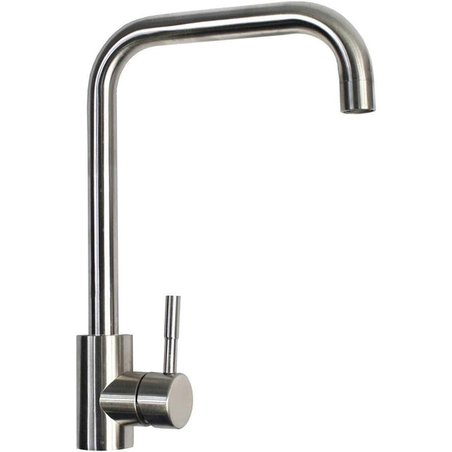 Rubinetto per lavello da cucina a canna quadrata cromato satinato enzoled