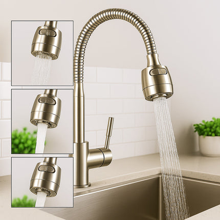 Rubinetto per lavello da cucina canna flessibile doppio getto enzoled