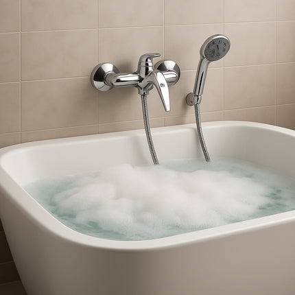 Rubinetto da parete con attacco ½” per vasca da bagno modello Bari enzoled
