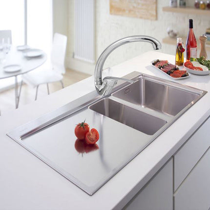 Rubinetto da cucina a canna alta curva monocomando per lavello lavandino orientabile miscelatore cromato lucido - enzoled
