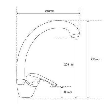Rubinetto da cucina a canna alta curva monocomando per lavello lavandino orientabile miscelatore cromato lucido - enzoled