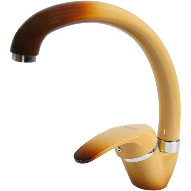 Rubinetto da cucina miscelatore per lavello colore terra di francia enzoled