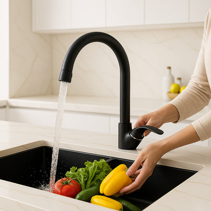 Rubinetto da cucina miscelatore per lavello colore nero opaco enzoled