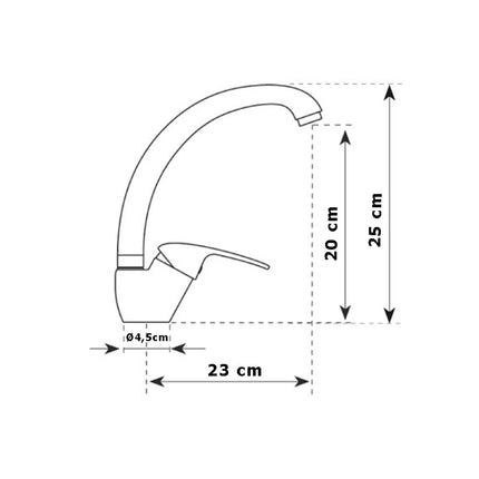 Rubinetto per lavello da cucina a canna alta moderno bianco
