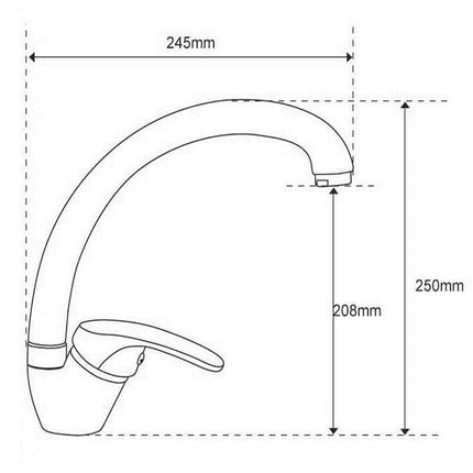 Rubinetto da cucina canna alta orientabile moderno colore avena