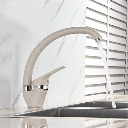 Rubinetto da cucina canna alta orientabile moderno colore avena