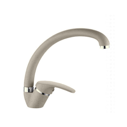 Rubinetto da cucina canna alta orientabile moderno colore avena