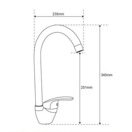 Rubinetto da cucina canna a collo di cigno monocomando colore avena