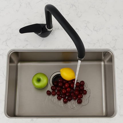 Rubinetto da cucina canna alta quadrata orientabile moderno nero opaco