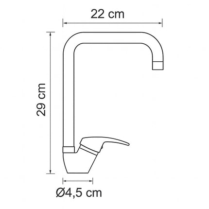 Rubinetto da cucina canna alta quadrata orientabile moderno nero opaco
