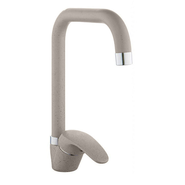 Rubinetto da cucina canna alta quadrata orientabile colore avena