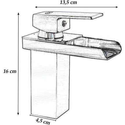 Miscelatore a cascata da lavabo per bagno canna bassa leva monocomando moderno modello cascata - enzoled