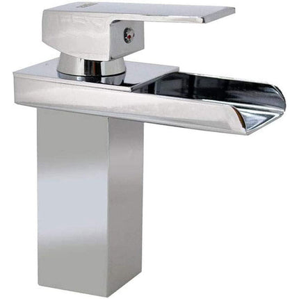 Miscelatore a cascata da lavabo per bagno canna bassa leva monocomando moderno modello cascata - enzoled