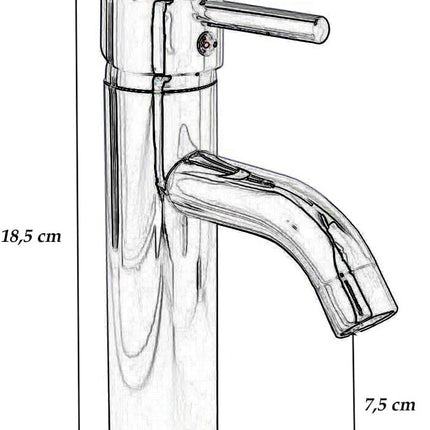 Rubinetto miscelatore per lavabo da bagno a canna alta moderno per lavandino modello Pisa - enzoled