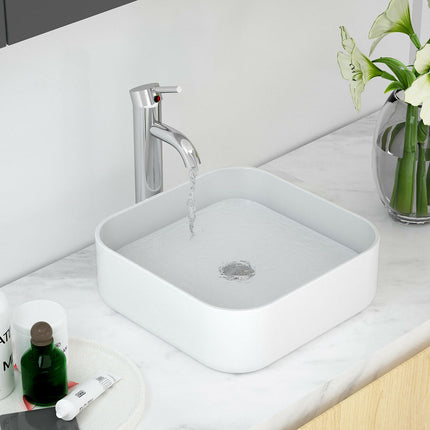 Rubinetto miscelatore per lavabo da bagno a canna alta moderno per lavandino modello Pisa - enzoled