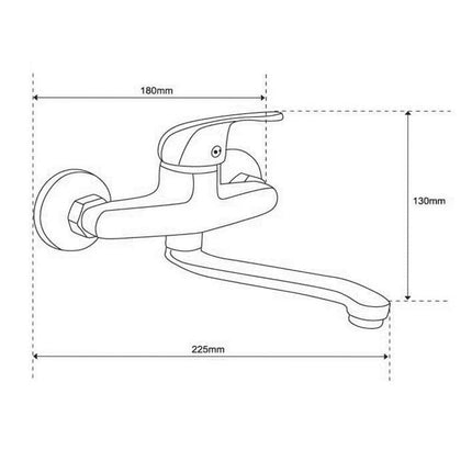 Rubinetto da cucina con canna lunga orientabile ottone cromato