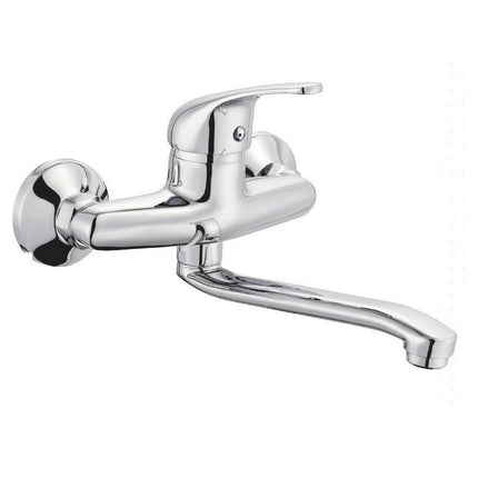 Rubinetto da cucina con canna lunga orientabile ottone cromato