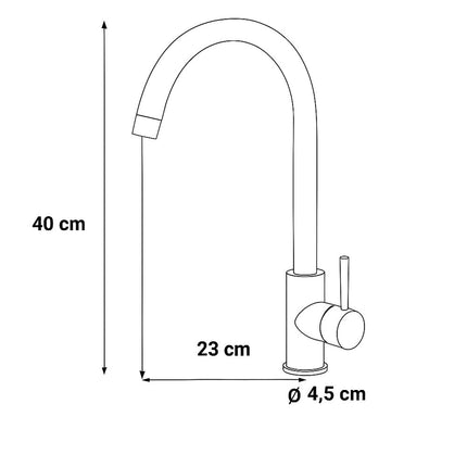 Rubinetto da cucina canna alta orientabile moderno lucido