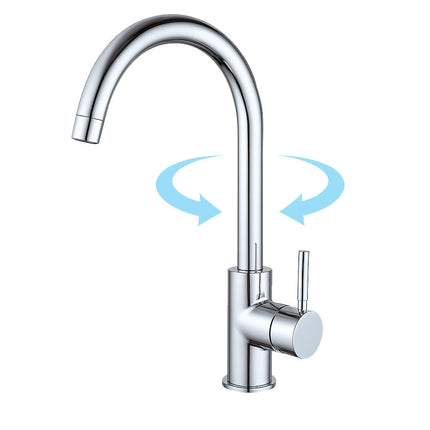 Rubinetto da cucina canna alta orientabile moderno lucido