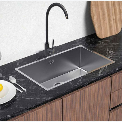 Rubinetto per lavello da cucina a canna alta miscelatore moderno nero opaco - enzoled
