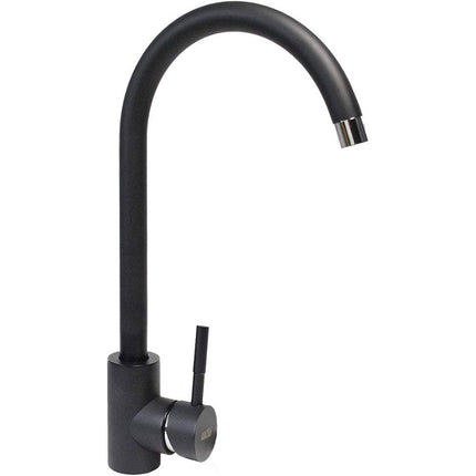 Rubinetto per lavello da cucina a canna alta miscelatore moderno nero opaco - enzoled