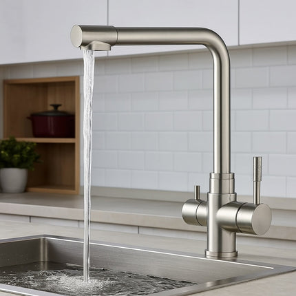Rubinetto cucina 3 vie per depuratore d'acqua 2 leve Sistema Osmosi
