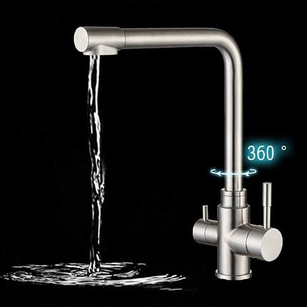 Rubinetto cucina 3 vie per depuratore d'acqua 2 leve Sistema Osmosi