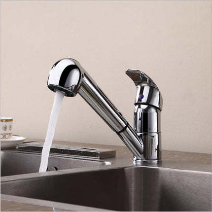 Rubinetto per lavello da cucina con doccetta estraibile ottone cromato