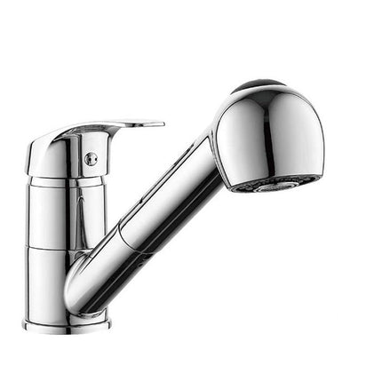 Rubinetto per lavello da cucina con doccetta estraibile ottone cromato