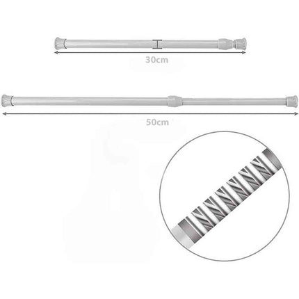 Coppia 2 bastone per tenda da finestra con molla a pressione asta telescopica allungabile da 30 a 50 cm - enzoled