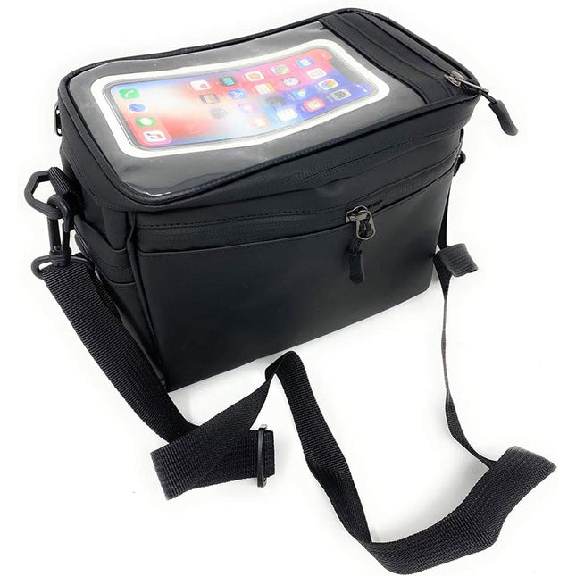 Borsa per Bici da Manubrio con Supporto Cellulare touchscren portaoggetti con Tracolla per biciletta Impermeabile - enzoled