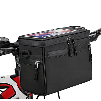 Borsa per Bici da Manubrio con Supporto Cellulare touchscren portaoggetti con Tracolla per biciletta Impermeabile - enzoled