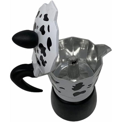 Caffettiera effetto mucca moka 1 2 3  tazze macchina del caffè in alluminio per espresso - enzoled