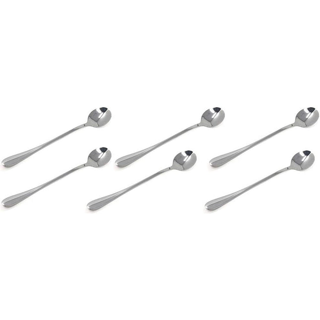 Set 6 cucchiaini manico lungo da cocktail in acciaio posate da dolce cucchiaio da dessert gelato - enzoled