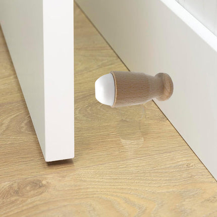 Ferma porta da parete 20 grammi in legno con tampone in gomma ammortizzatore fermaporta paracolpi 60x28 mm - enzoled
