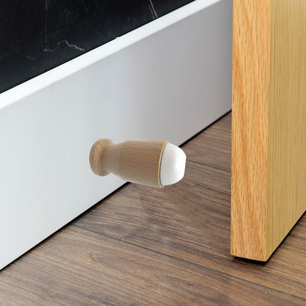 Ferma porta da parete 20 grammi in legno con tampone in gomma ammortizzatore fermaporta paracolpi 60x28 mm - enzoled