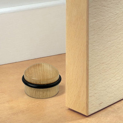 Ferma porta da pavimento cilindrico 20 grammi in legno con tampone in gomma ammortizzatore fermaporta a cilindro - enzoled