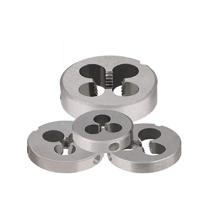 Set di 4 filiere tonda per filettature filiera metrica in acciaio M4 M5 M6 M8 filettatura - enzoled