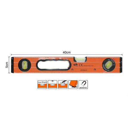 Livella a bolla magnetica strumento per misurazione orizzontale verticale 45 ° precisione 0,5mm/m 40 cm - enzoled