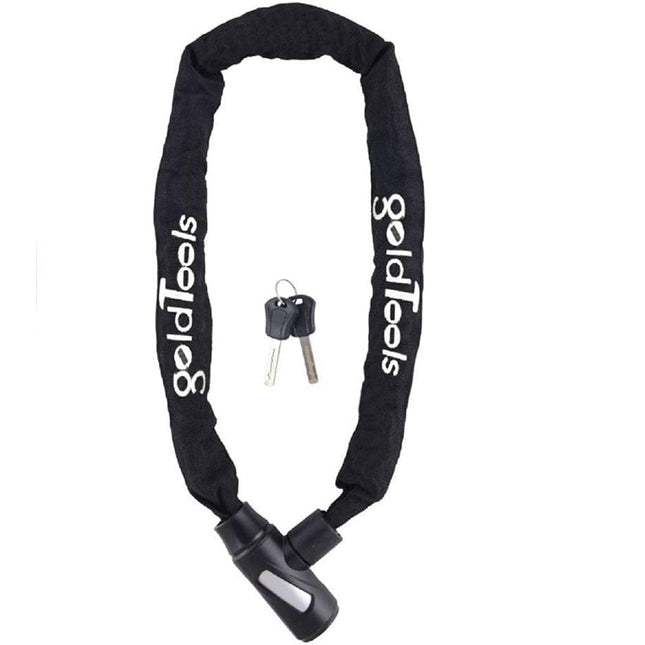 Lucchetto a catena in acciaio rivestito in tessuto con 2 chiavi per moto scooter bicicletta 100 cm - enzoled