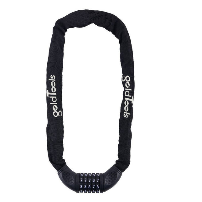 Lucchetto a catena in acciaio rivestito in tessuto con combinazione numerica per moto scooter bicicletta 90 cm - enzoled