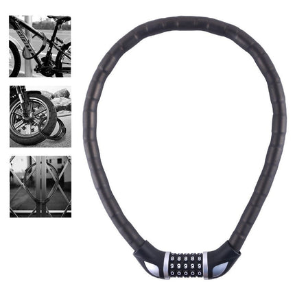 Lucchetto a cavo per moto scooter bicicletta rivestito in vinile con combinazione numerica 80 cm - enzoled